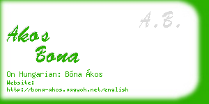 akos bona business card