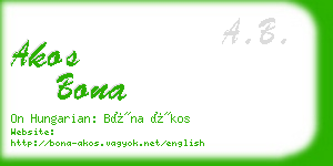 akos bona business card